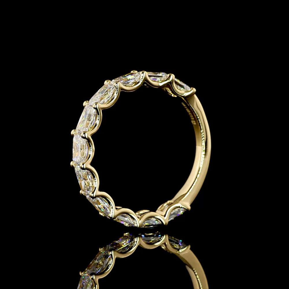 18K Yellow Gold 3/4 Eternity Band with East-West Set Radiant Cut Lab Diamonds - 2.29 Carat Total Weight - Covaloro Fine Jewelry - Image 4