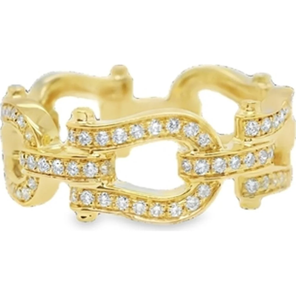18K Yellow Gold Chain-Link Diamond Ring by Afarin