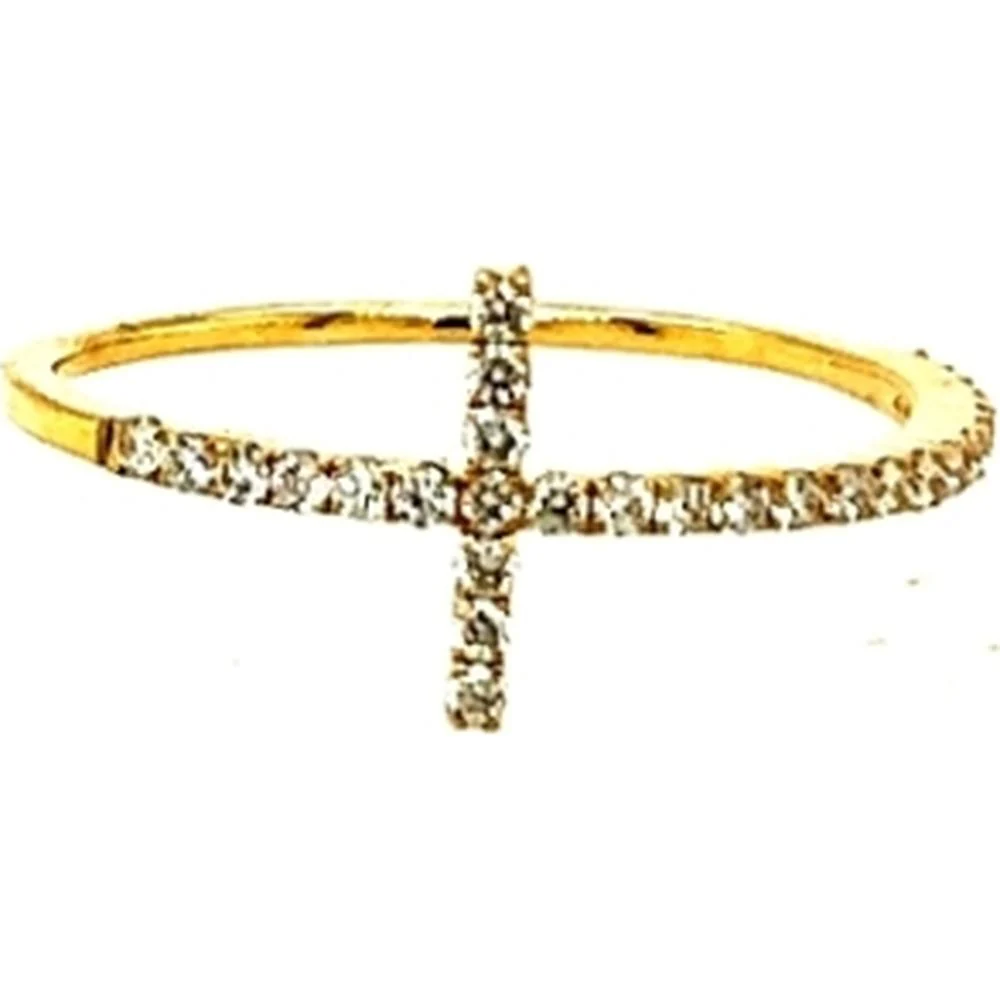 18K Yellow Gold Contemporary Diamond Ring by Afarin