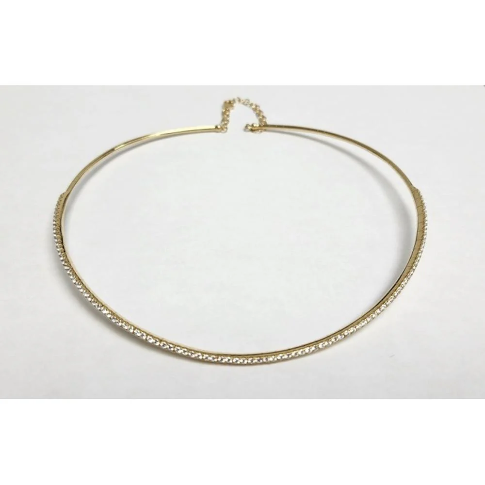 18K Yellow Gold Diamond Collar Necklace by Afarin