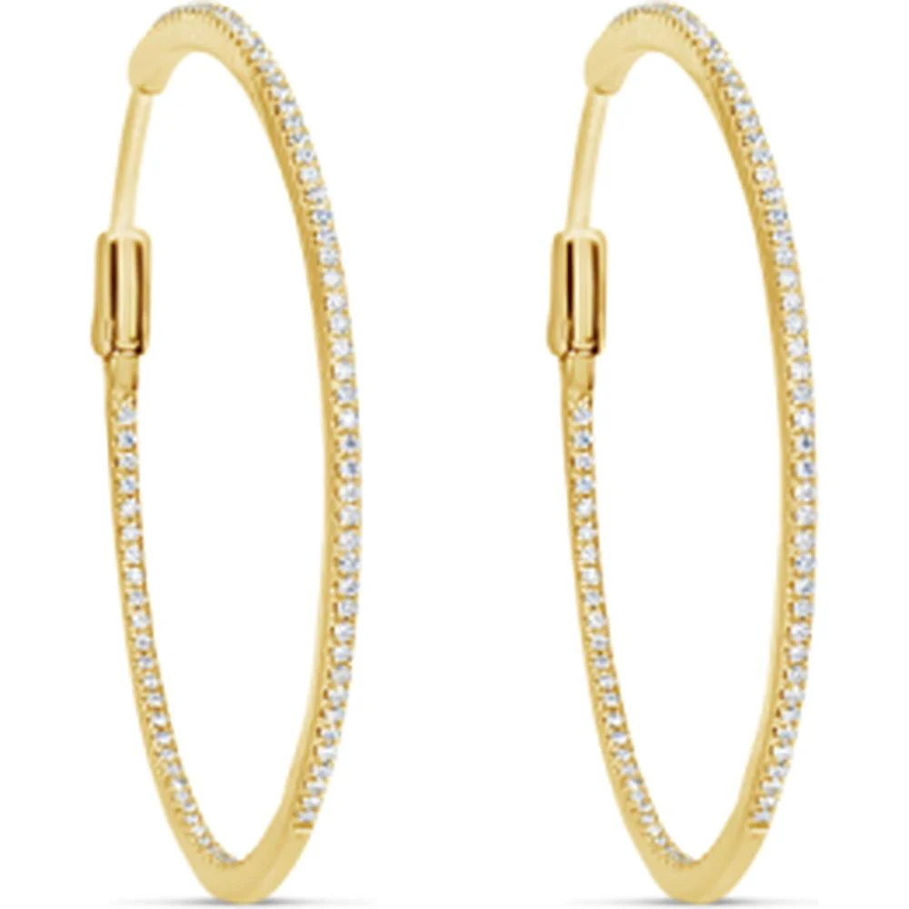 18K Yellow Gold Diamond Large Hoop Earrings by Afarin