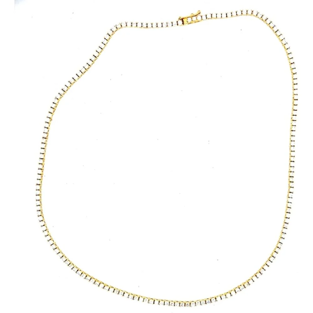 18K Yellow Gold Diamond Tennis Necklace by Afarin