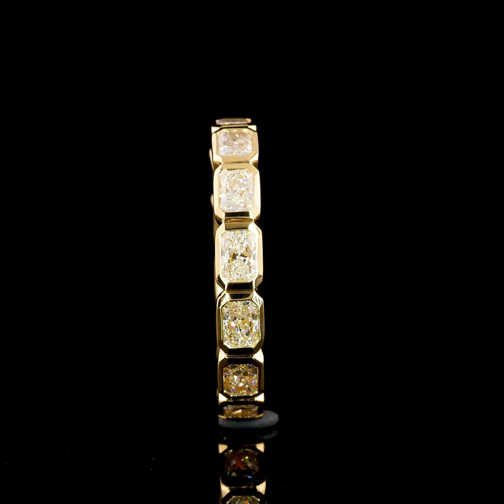 18K Yellow Gold East-West Bezel Set Radiant Cut Lab Diamond Eternity Band - 1.98 Carats Total Diamond Weight - Covaloro Fine Jewelry - Image 2