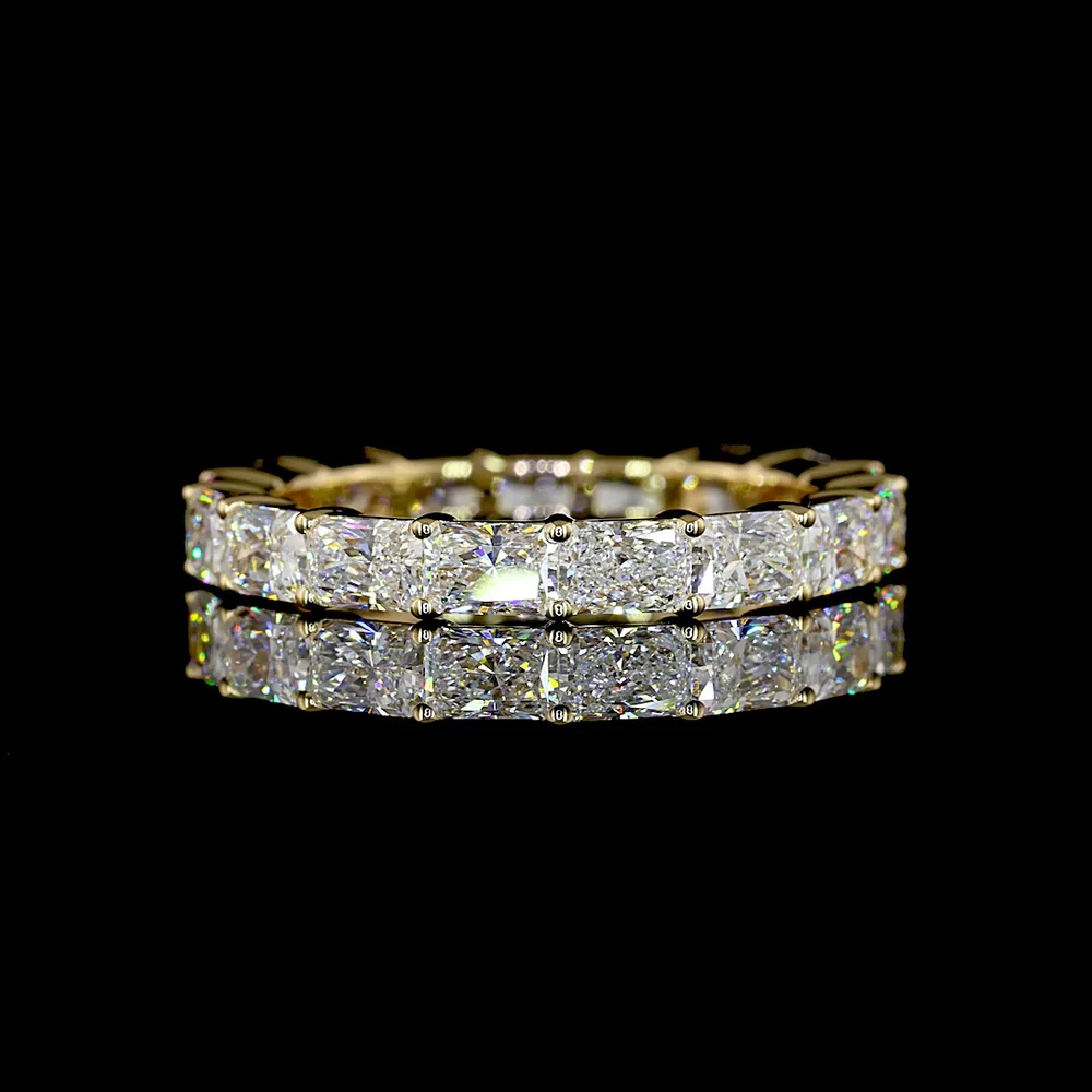 18K Yellow Gold East-West Eternity Band with Radiant Cut Lab Diamonds - 2.58 Carats Total Diamond Weight - Covaloro Fine Jewelry
