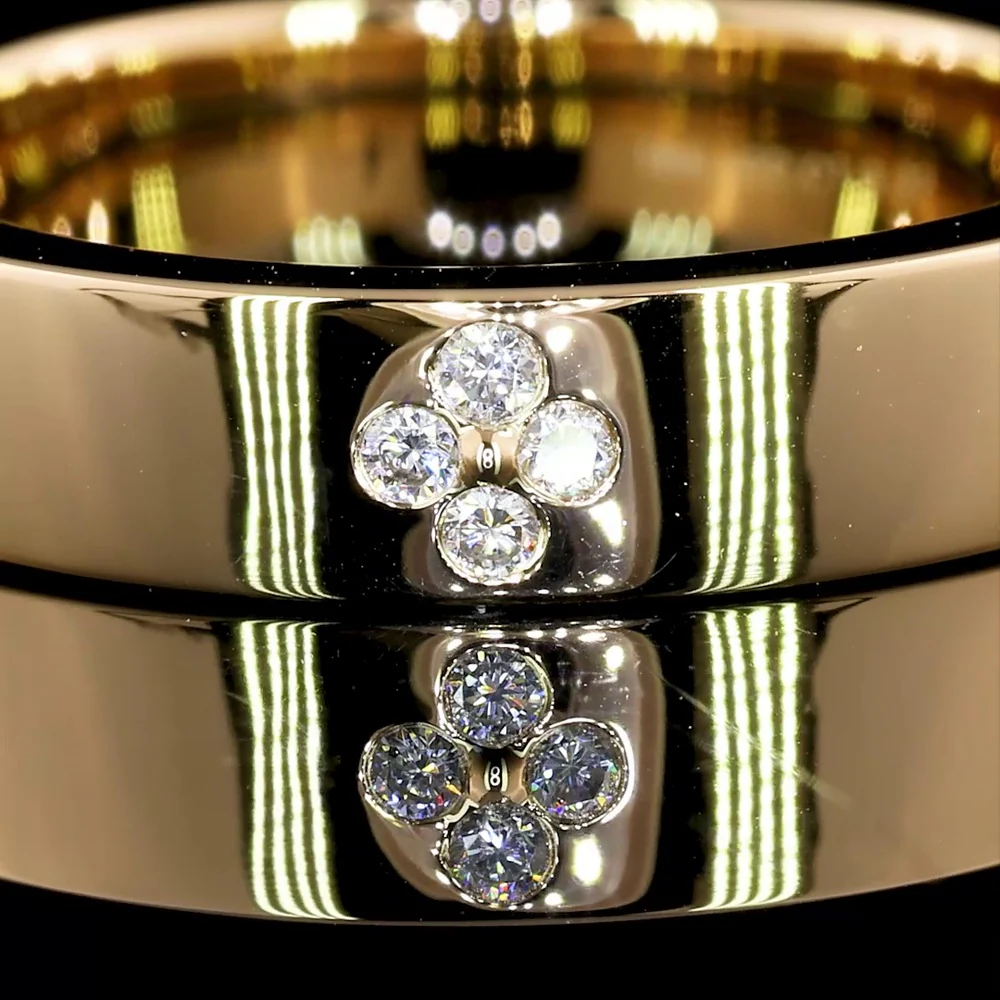 18K Yellow Gold Eternity Band with 24 Flush Set Round Lab Diamonds - 0.22 Carats Total Diamond Weight - Covaloro Fine Jewelry - Image 3