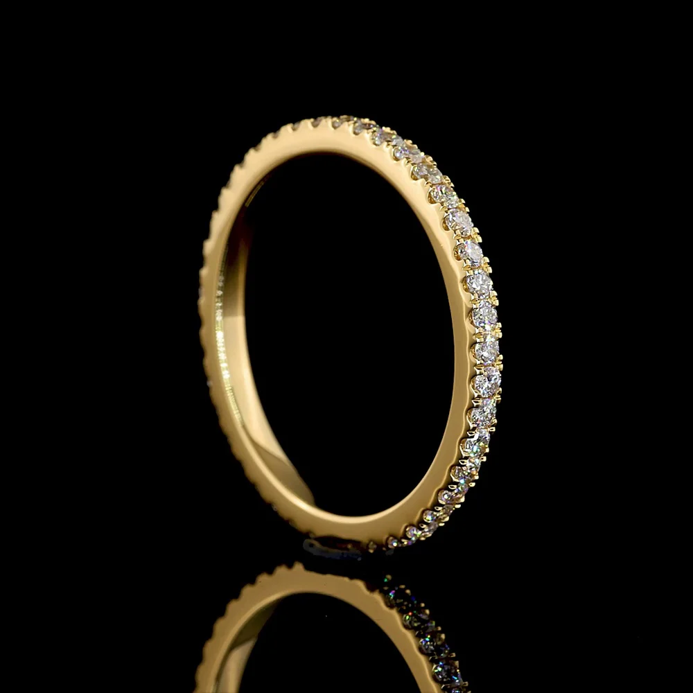 18K Yellow Gold Eternity Band with 42 Prong Set Round Brilliant Cut Lab Diamonds - 0.51 Carat Total Weight - Covaloro Fine Jewelry - Image 3