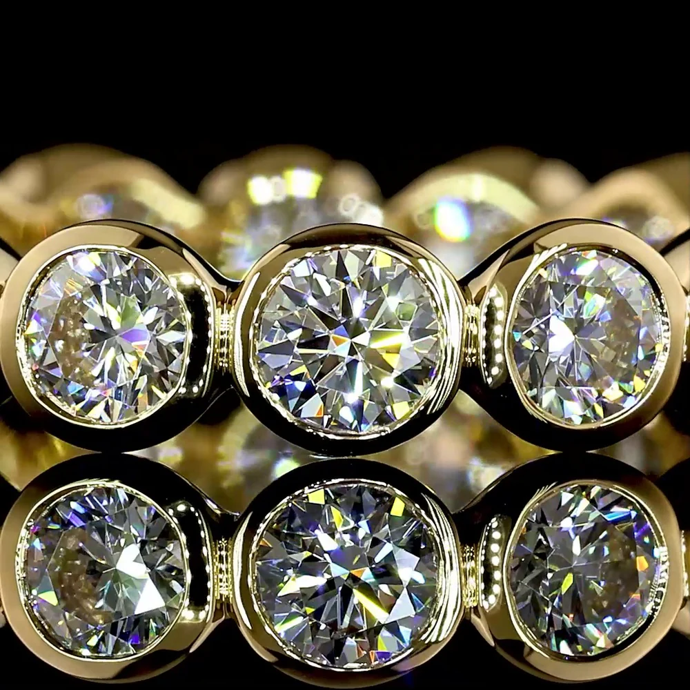 18K Yellow Gold Eternity Band with Bezel Set Round Lab Diamonds - 1.74 Carats Total Diamond Weight - Covaloro Fine Jewelry - Image 2