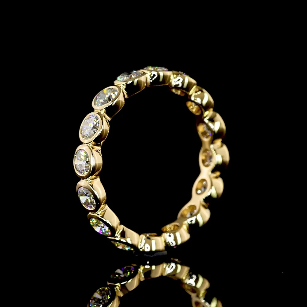 18K Yellow Gold Eternity Band with Bezel Set Round Lab Diamonds - 1.74 Carats Total Diamond Weight - Covaloro Fine Jewelry - Image 4