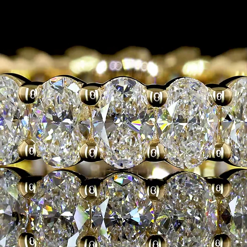 18K Yellow Gold Eternity Band with Prong Set Oval Cut Lab Diamonds - 2.52 Carat Total Diamond Weight - Covaloro Fine Jewelry - Image 2