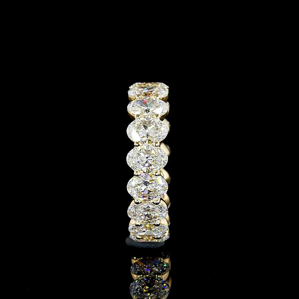 18K Yellow Gold Eternity Band with Prong Set Oval Cut Lab Diamonds - 5.44 Carat Total Weight, E-F Color VS1 Clarity - Covaloro Fine Jewelry - Image 4
