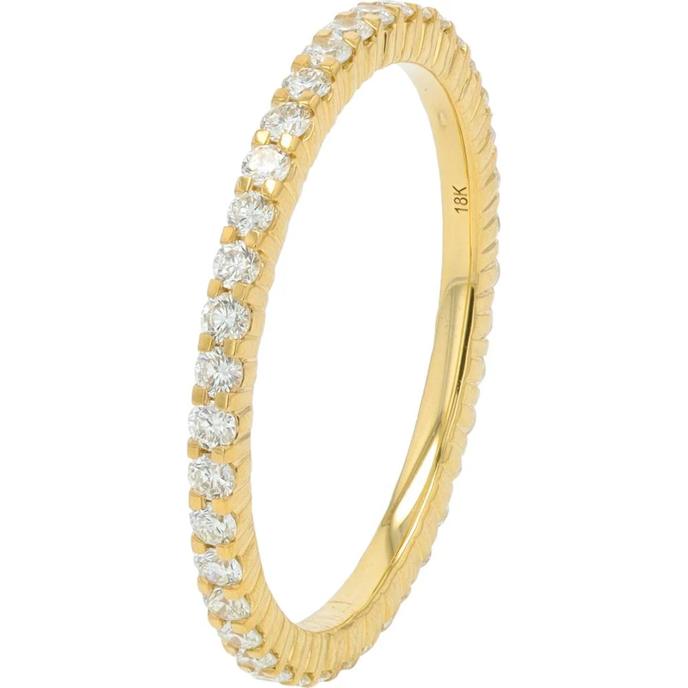 18K Yellow Gold Eternity Band with Prong Set Round Diamonds - 0.50 Carat Total Diamond Weight