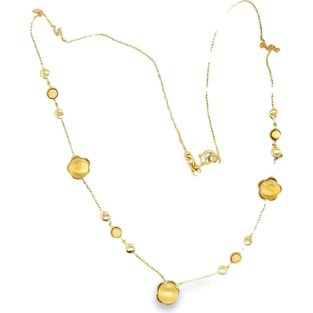 18K Yellow Gold Floral Station Necklace by Afarin