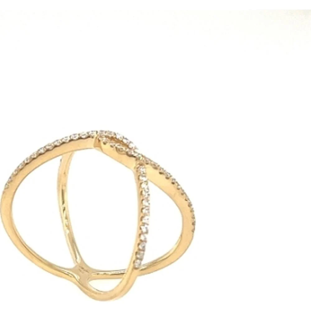 18K Yellow Gold Free Form Open Diamond Ring by Afarin
