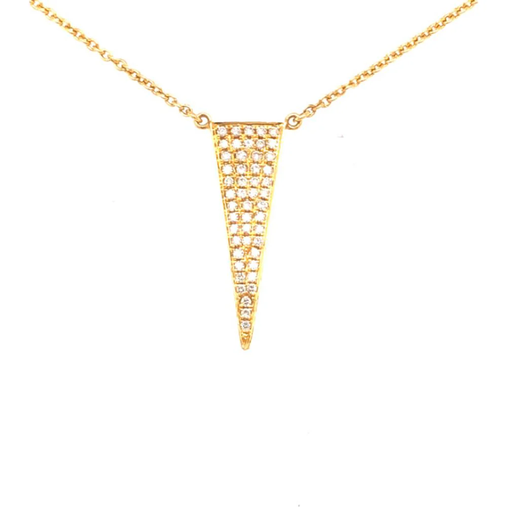 18K Yellow Gold Geometric Diamond Pendant Necklace by Afarin