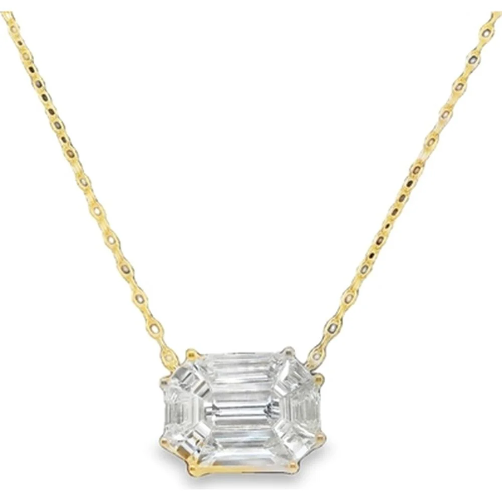 18K Yellow Gold Geometric Diamond Pendant Necklace by Afarin