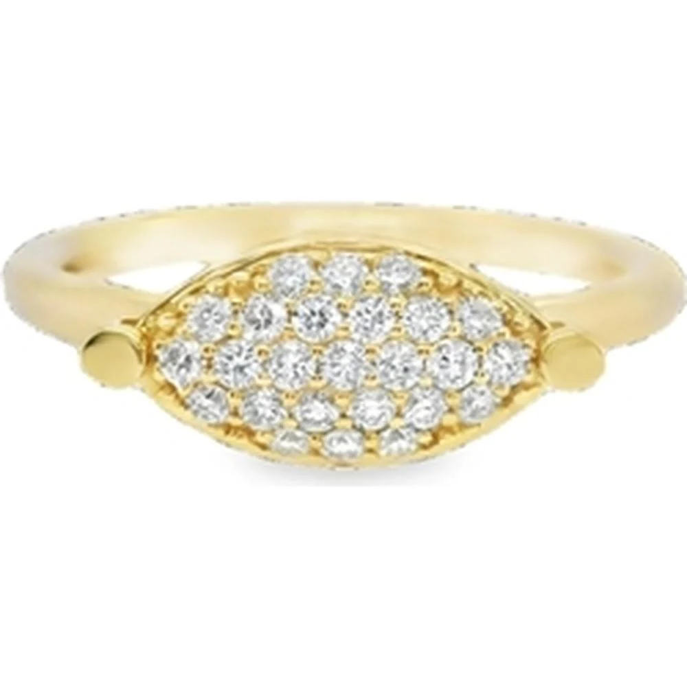 18K Yellow Gold Marquise-Inspired Diamond Cluster Ring by Afarin