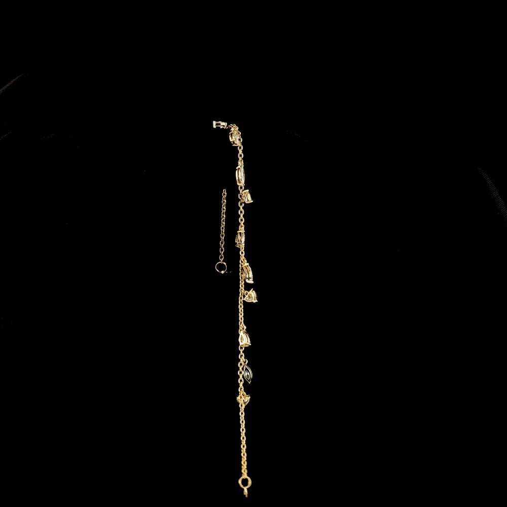 18K Yellow Gold Mixed Shape Station Bracelet with Pear, Heart, and Marquise Lab Diamonds - 2.10 Carats Total Diamond Weight - Covaloro Fine Jewelry - Image 3