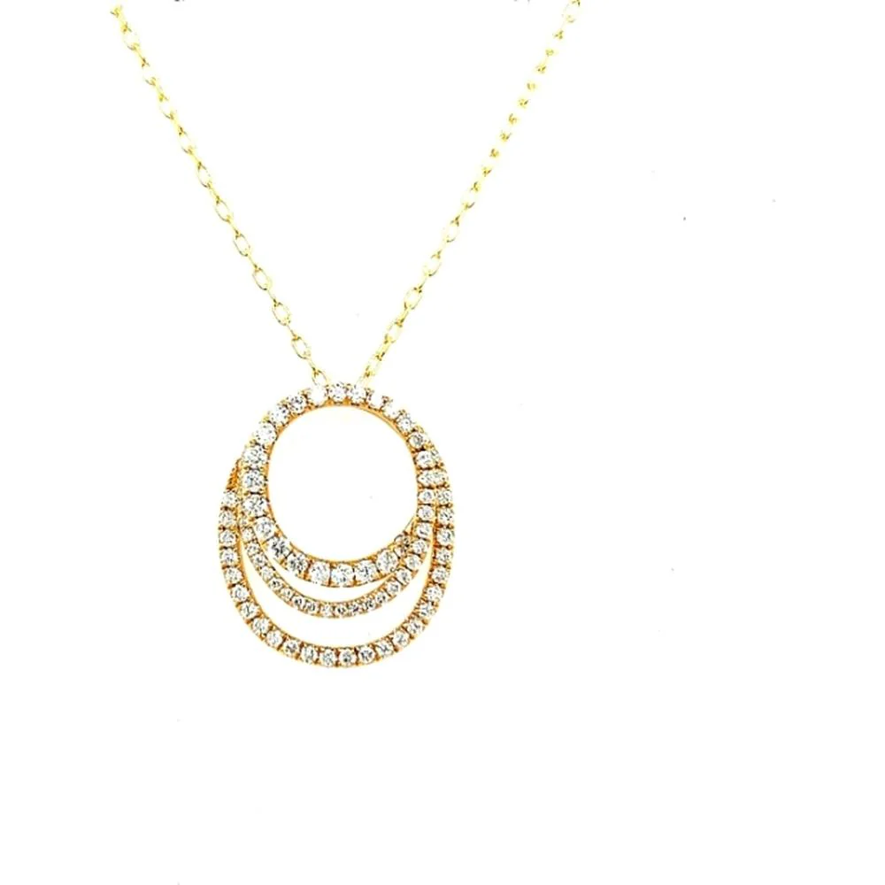 18K Yellow Gold Multi Circle Diamond Pendant Necklace by Afarin