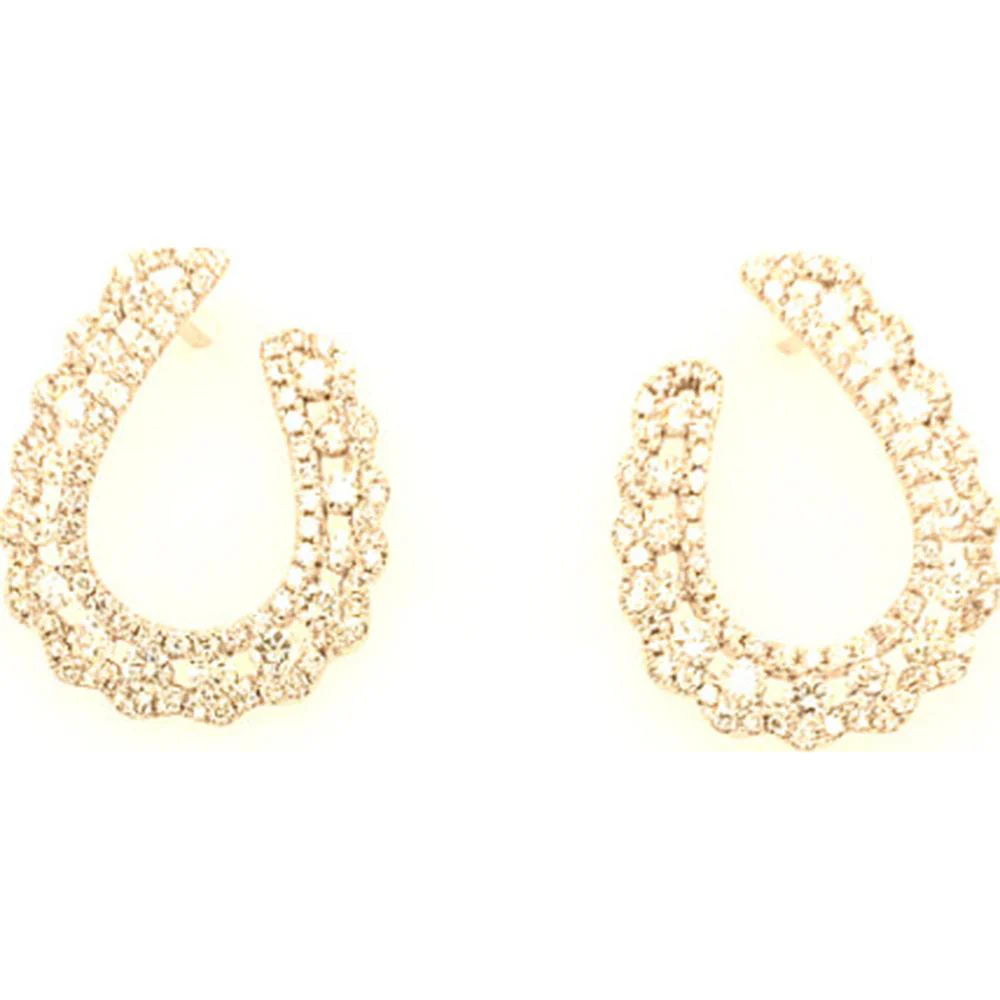 18K Yellow Gold Open Pear-Shaped Diamond Earrings by Afarin