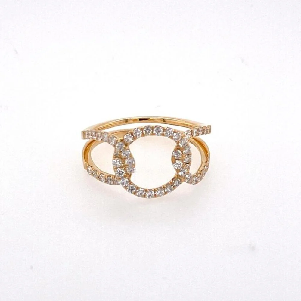 18K Yellow Gold Openwork Diamond Fashion Ring by Afarin