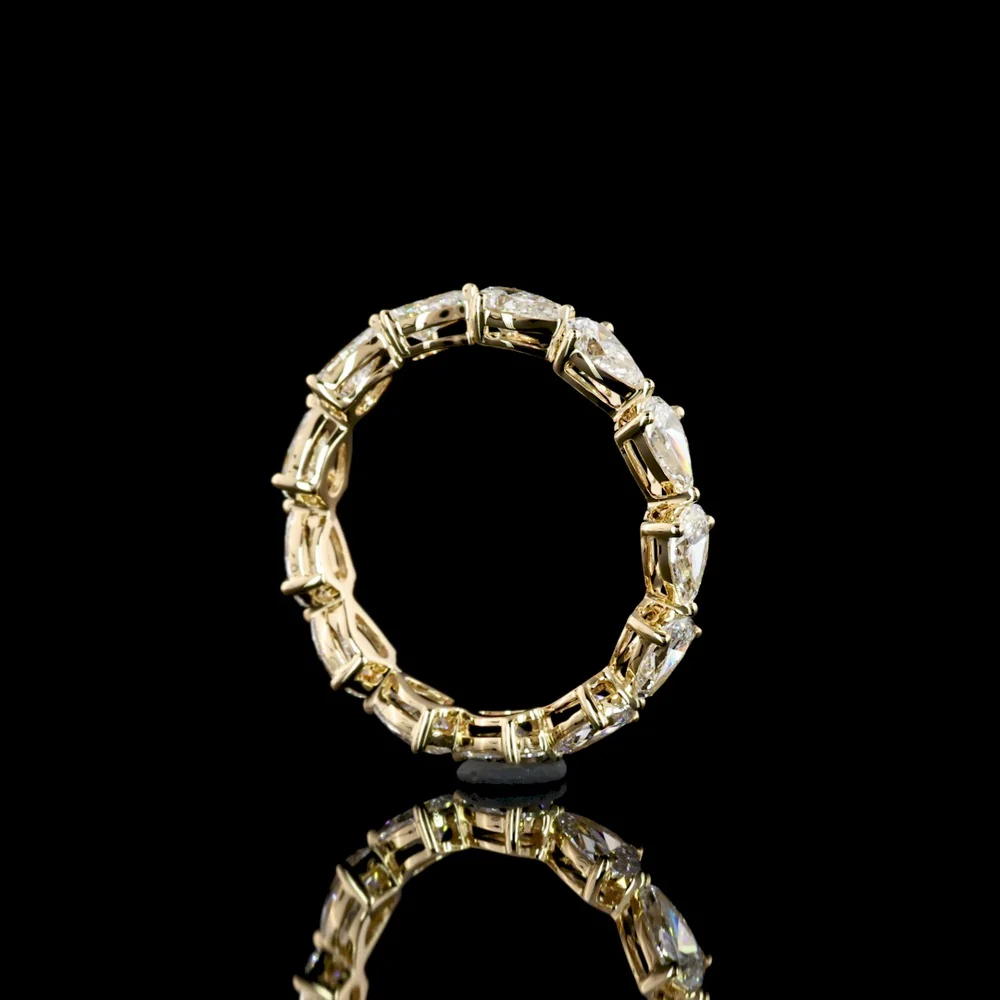 18K Yellow Gold Pear Shape Eternity Band with East-West Set Lab Diamonds - 2.02 Carat Total Diamond Weight - Covaloro Fine Jewelry - Image 2