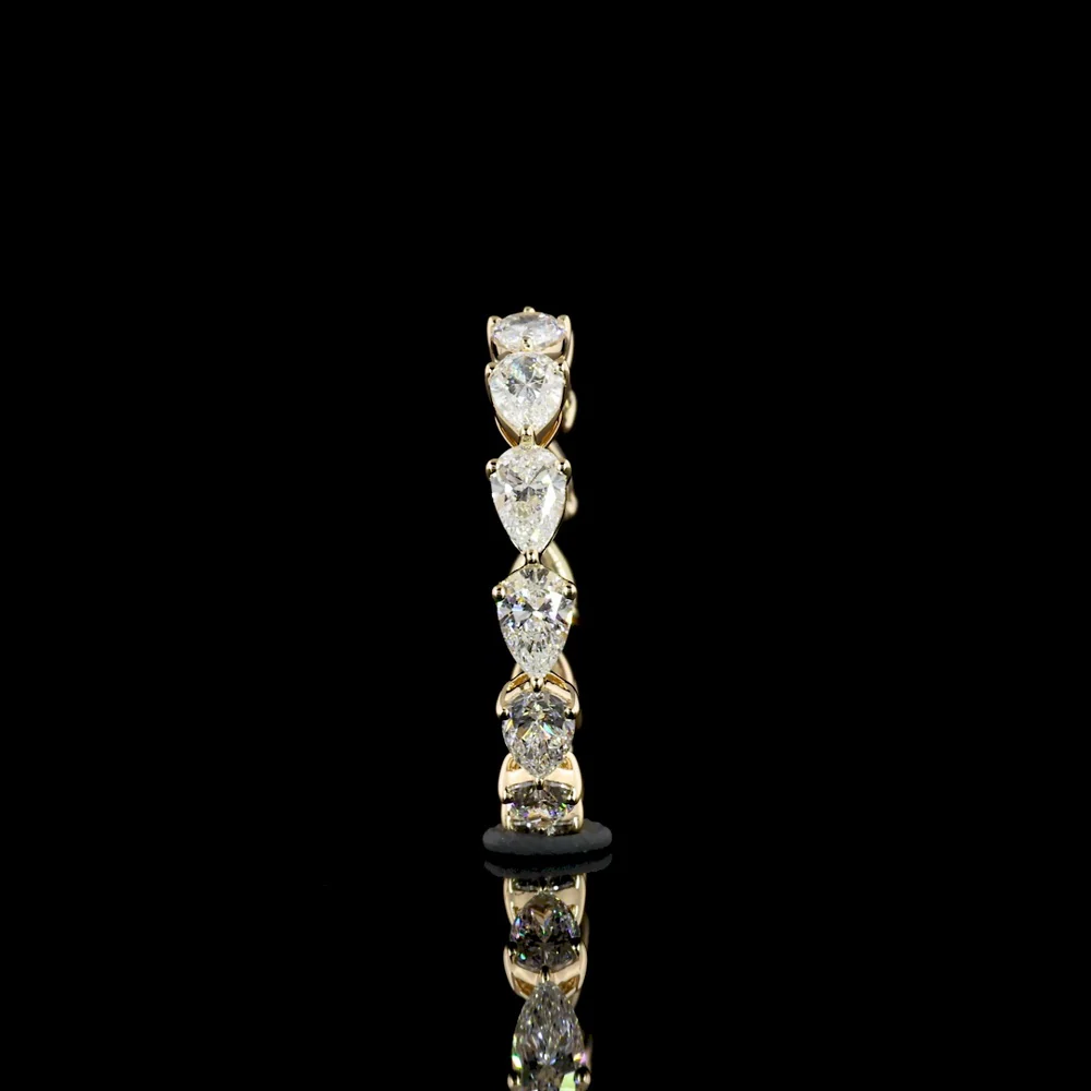 18K Yellow Gold Pear Shape Eternity Band with East-West Set Lab Diamonds - 2.02 Carat Total Diamond Weight - Covaloro Fine Jewelry - Image 4