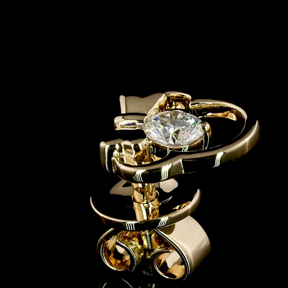 18K Yellow Gold Round Brilliant Cut Lab Diamond Stud Earrings - 0.11 Carat Total Weight, E-F Color VS Clarity - Covaloro Fine Jewelry - Image 4