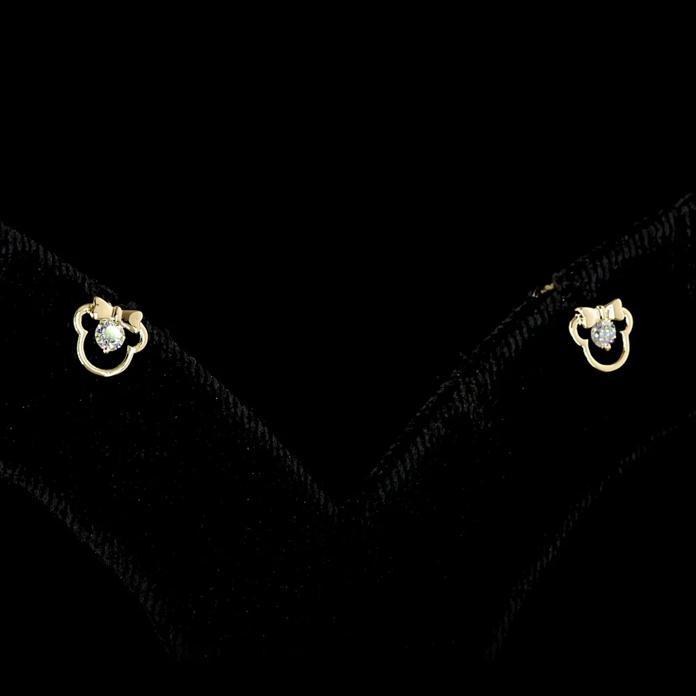 18K Yellow Gold Round Brilliant Cut Lab Diamond Stud Earrings - E-F Color VS Clarity - 0.10 Carat Total Weight (0.05 Carat Each Stone) - Covaloro Fine Jewelry - Image 3