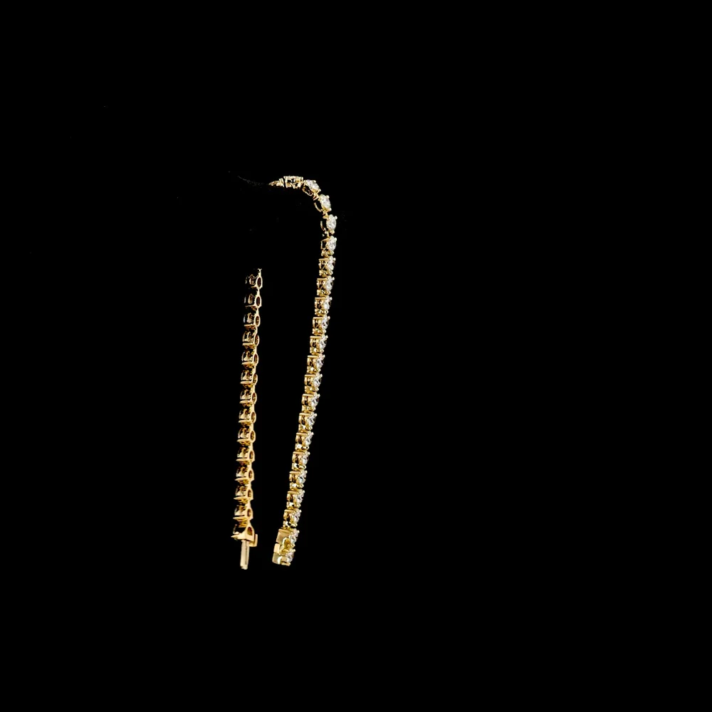 18K Yellow Gold Tennis Bracelet with 40 Prong Set Round Brilliant Cut Lab Diamonds - 8.19 Carat Total Diamond Weight, E-F Color VS Clarity - Covaloro Fine Jewelry - Image 3