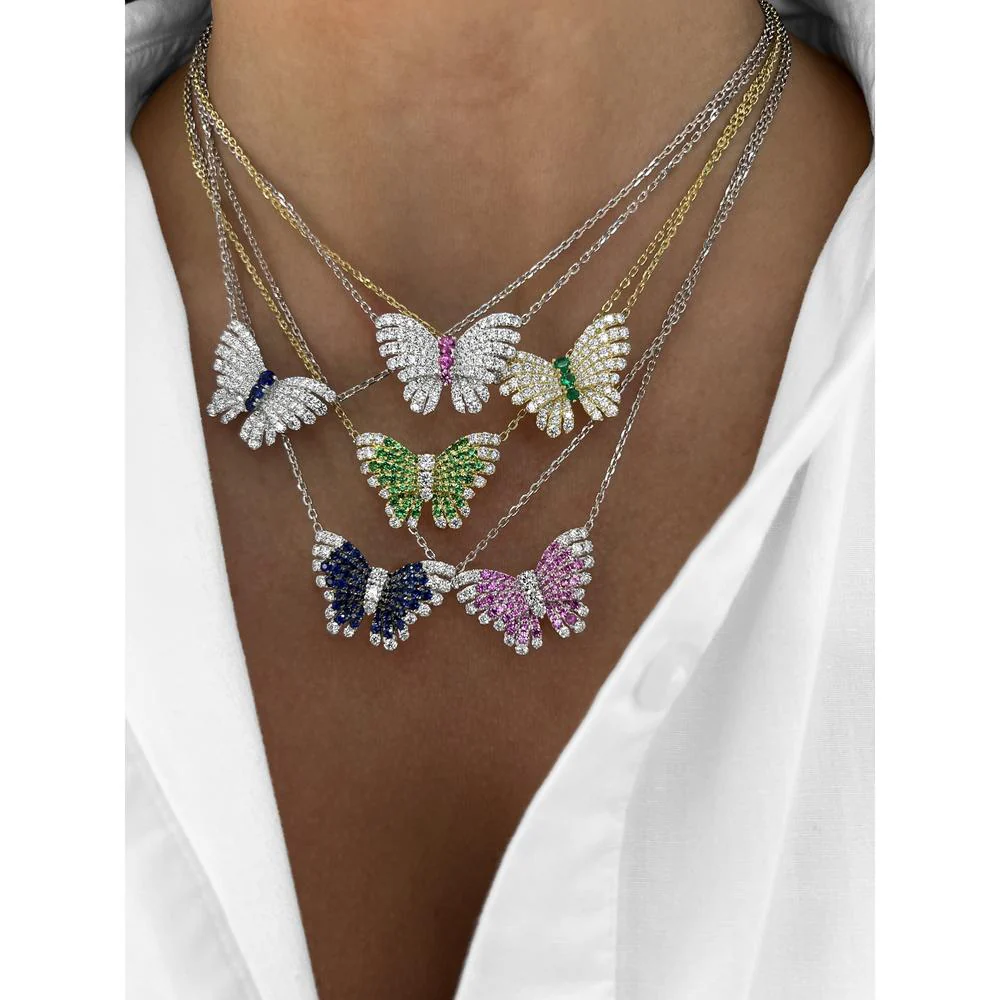 Charles Krypell - Diamond and Tsavorite Monarch Butterfly in 18K Yellow Gold - Image 2