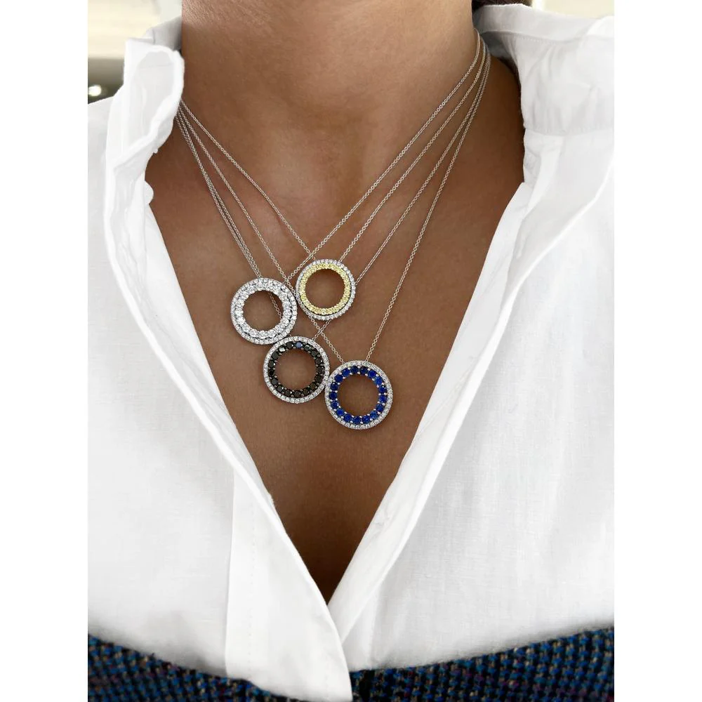 Charles Krypell - Diamond Circle Of Life Pendant in 18K White Gold - Image 2