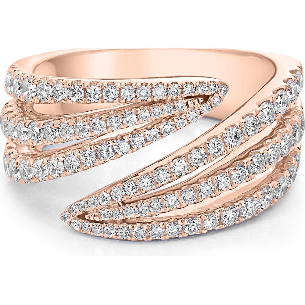 Charles Krypell - Diamond Double Edge Diamond Ring in 18K Rose Gold