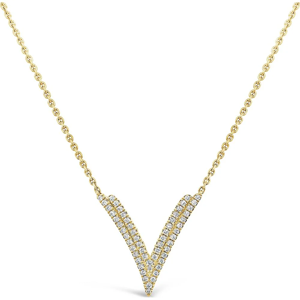 Charles Krypell - Diamond Double V Necklace in 18K Yellow Gold