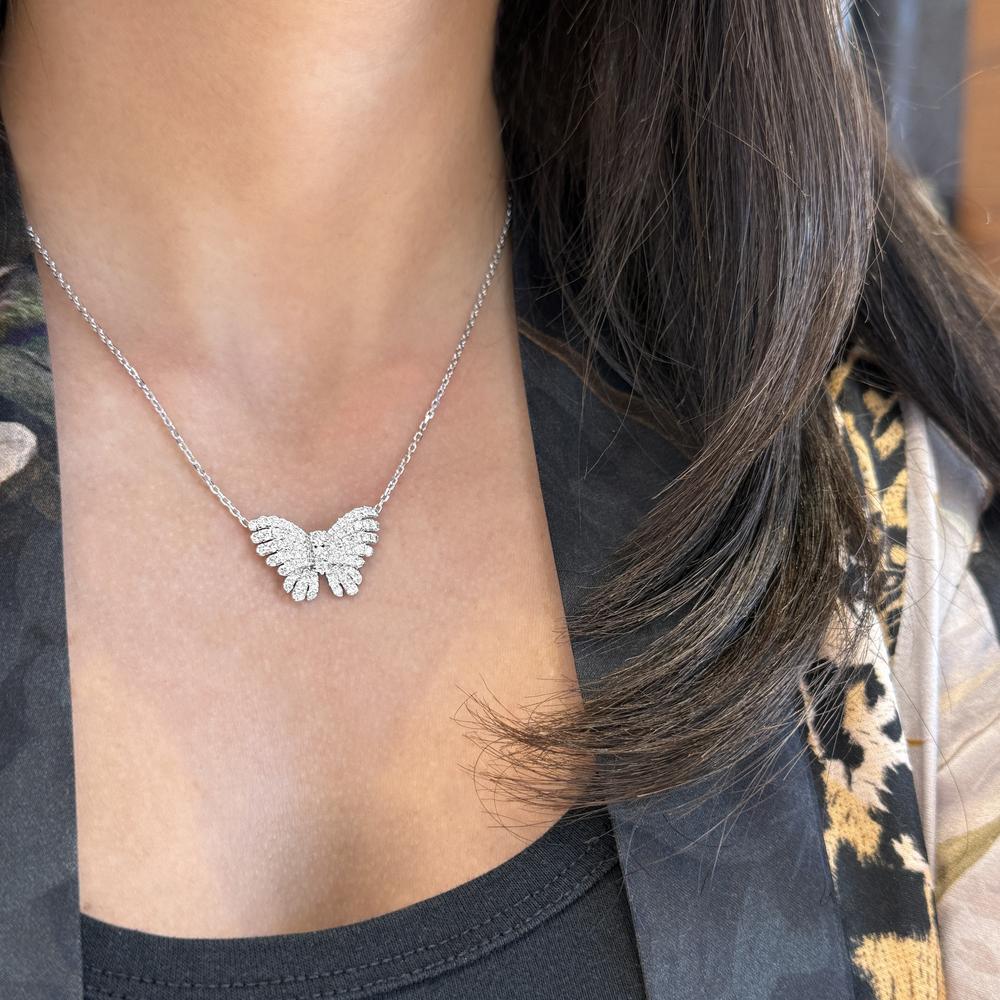 Charles Krypell - Diamond Monarch Butterfly Pendant in 18K White Gold - Image 2
