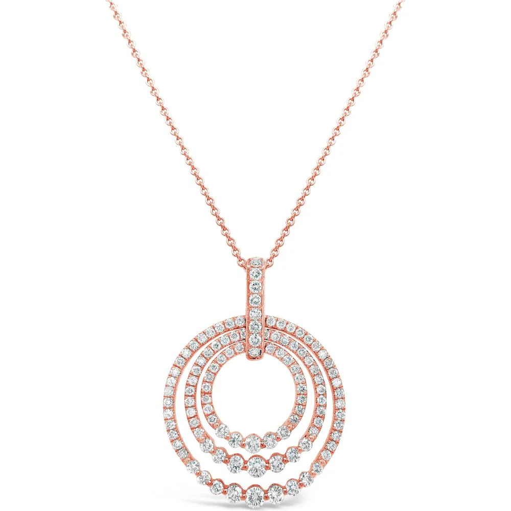 Charles Krypell - Diamond Triple Circle Pendant in 18K Rose Gold