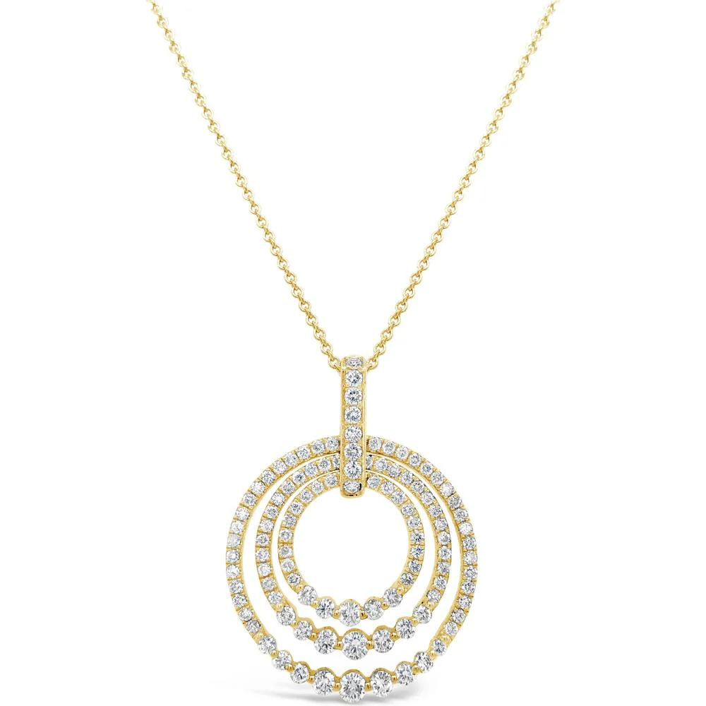 Charles Krypell - Diamond Triple Circle Pendant in 18K Yellow Gold
