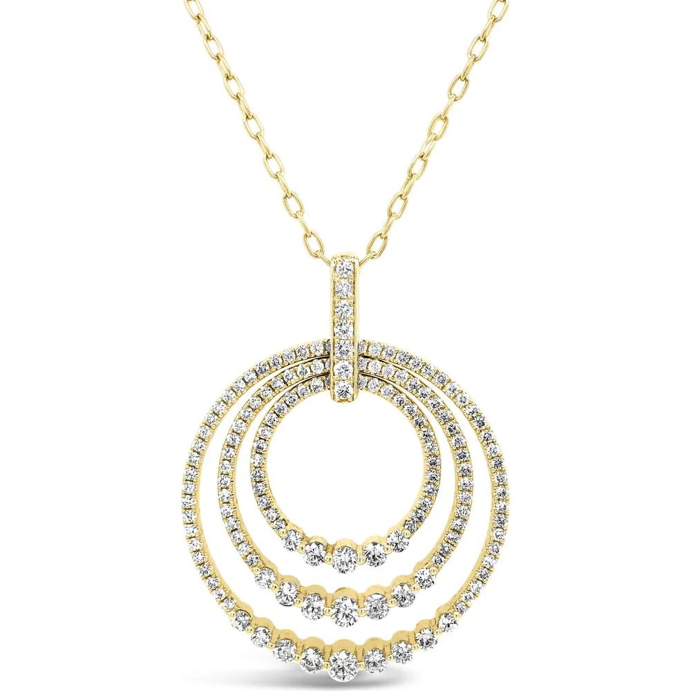 Charles Krypell - Diamond Triple Circle Pendant in 18K Yellow Gold