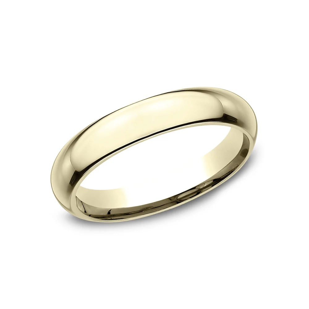 High Dome Comfort Fit Men's Wedding Band in 14K Yellow Gold - 4mm Width by Benchmark