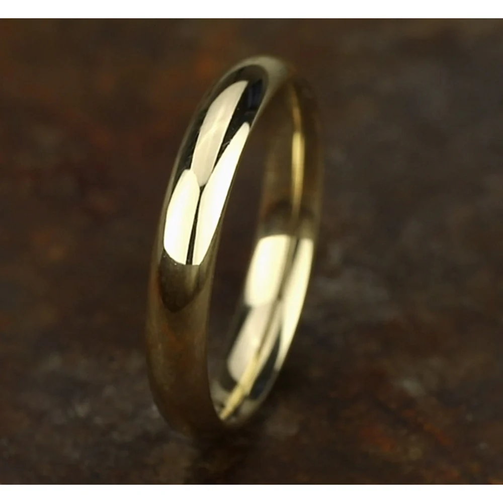 High Dome Comfort Fit Men's Wedding Band in 14K Yellow Gold - 4mm Width by Benchmark - Image 4
