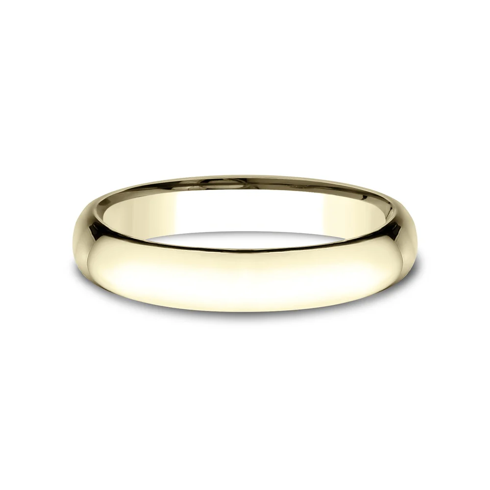 Low Dome Comfort Fit Men's Wedding Band in 14K Yellow Gold - 4mm by Benchmark - Image 3