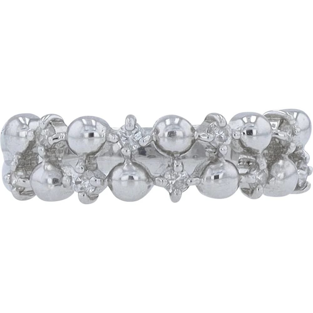 Platinum 0.20 Carat Two Row Diamond Band - 0.20 Carat Total Diamond Weight