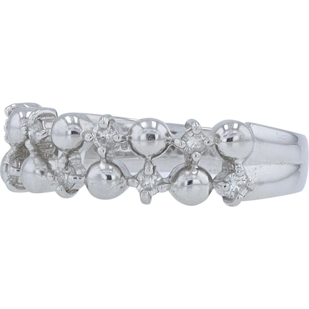 Platinum 0.20 Carat Two Row Diamond Band - 0.20 Carat Total Diamond Weight - Image 2