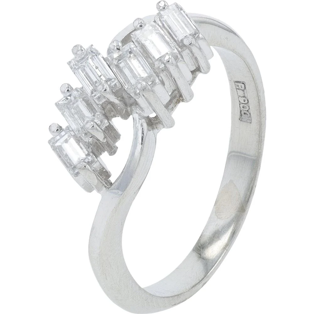 Platinum 0.51 Carat Total Weight Baguette Diamond Ring - Prong Set