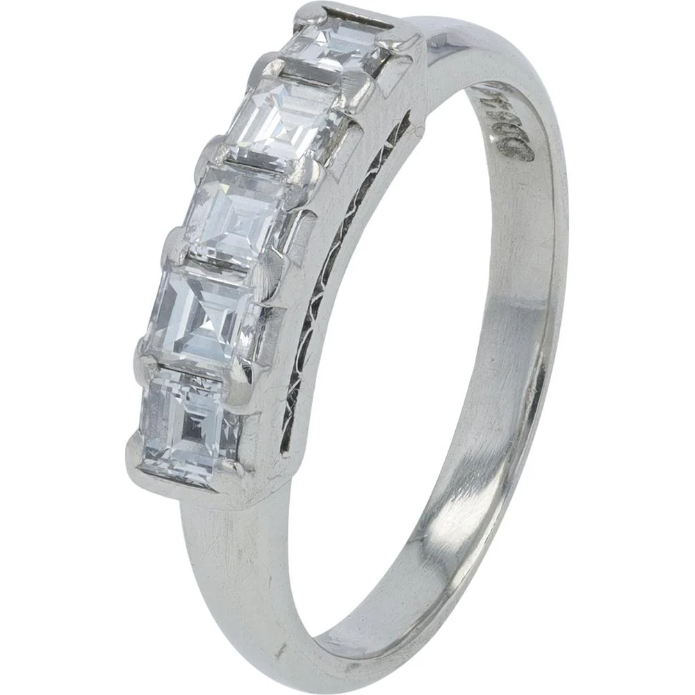 Platinum 0.55 Carat Princess - Cut Diamond Band - 0.55 Carat Total Diamond Weight