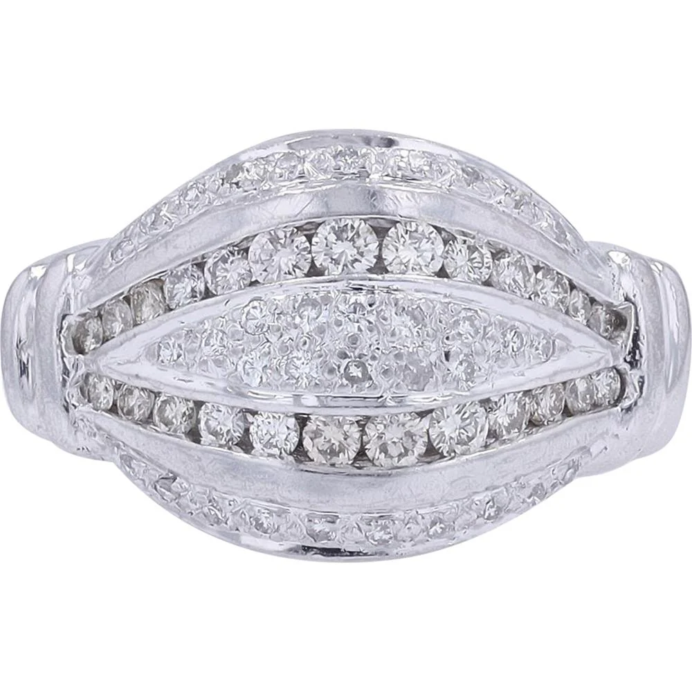 Platinum 0.60 Carat Diamond Estate Ring with Pavé - Set Round Diamonds