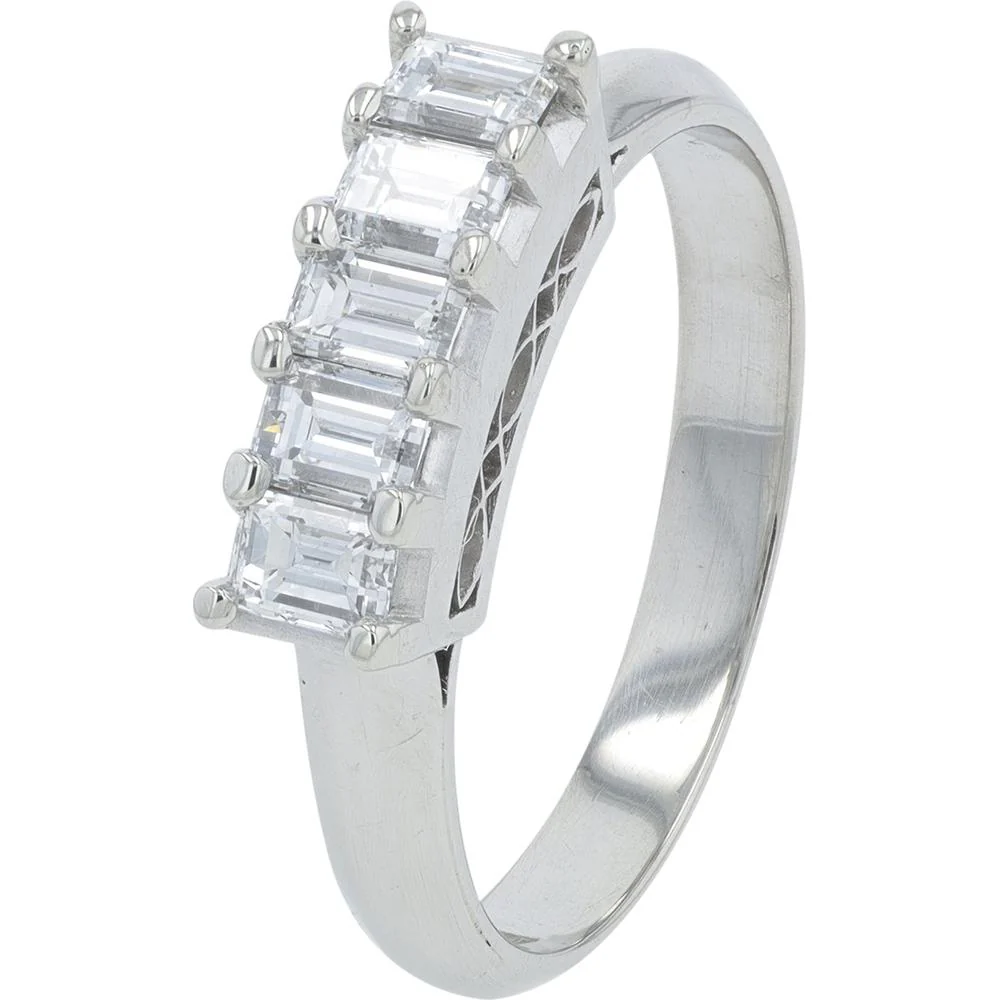 Platinum 0.73 Carat Diamond Band - Prong Set Diamond Ring