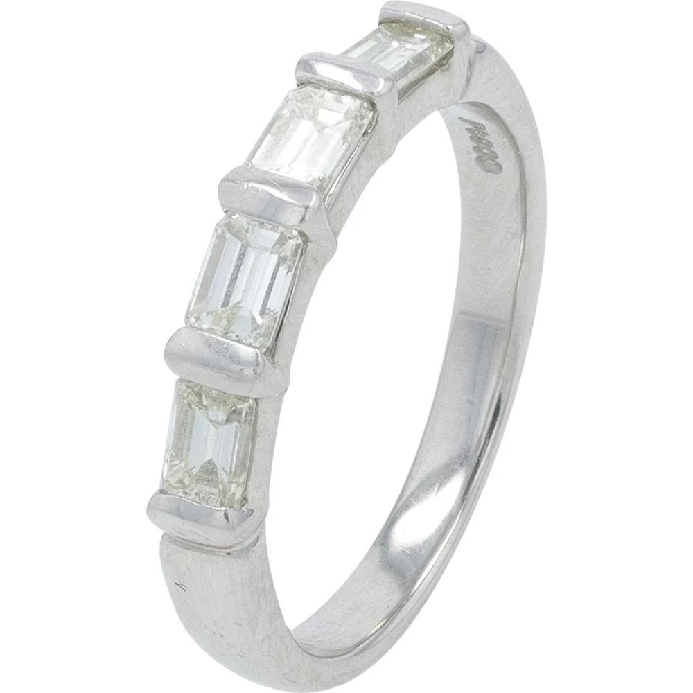 Platinum 0.80 Carat Baguette Diamond Band - Platinum 900