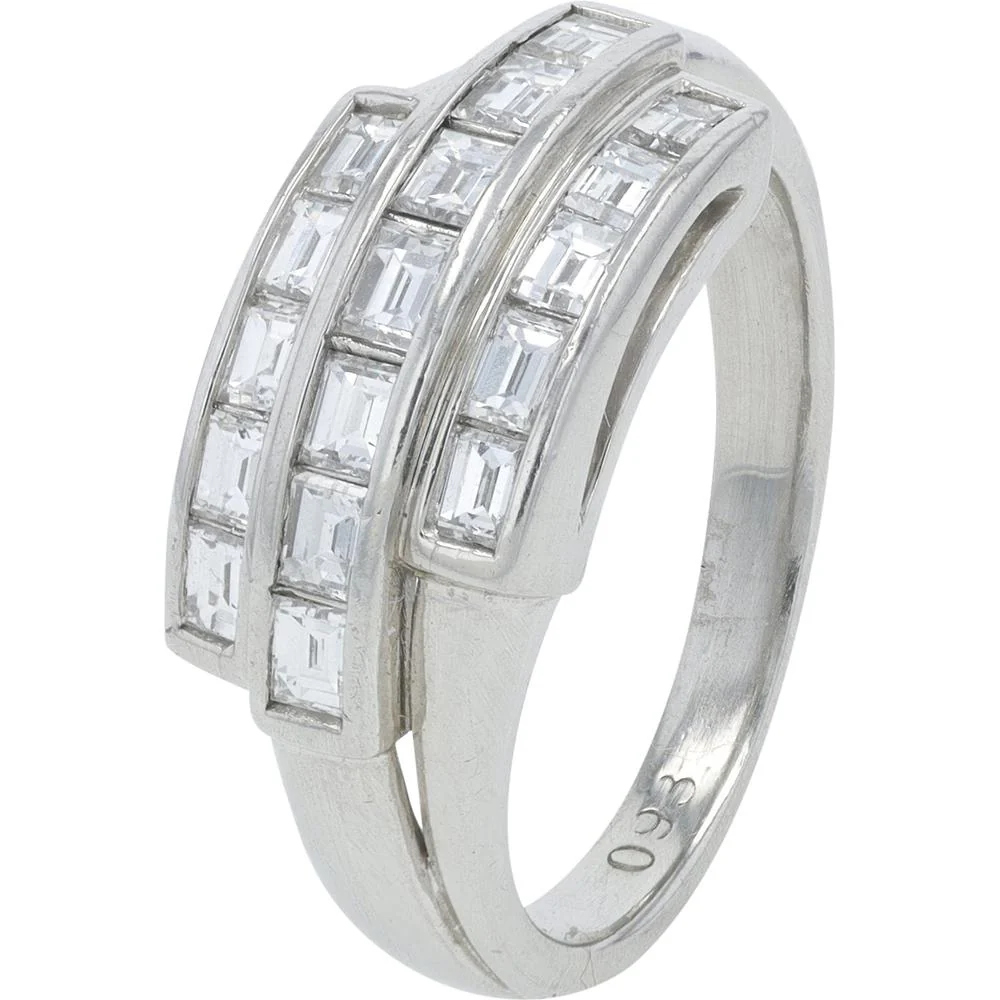 Platinum 0.93 Carat Total Weight Baguette - Cut Diamond Ring