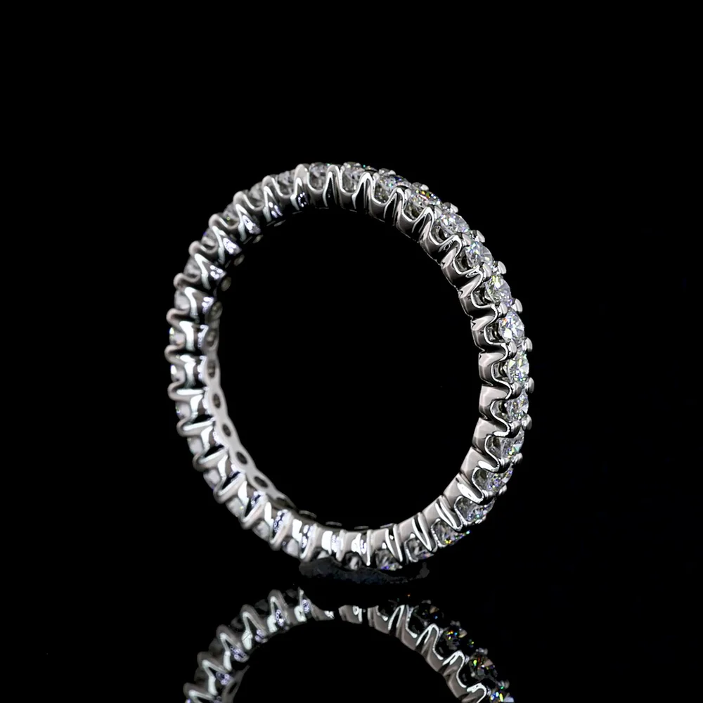 Platinum 0.94 Carats Total Weight Eternity Band with 31 Prong Set Round Brilliant Cut Lab Diamonds - Covaloro Fine Jewelry - Image 3