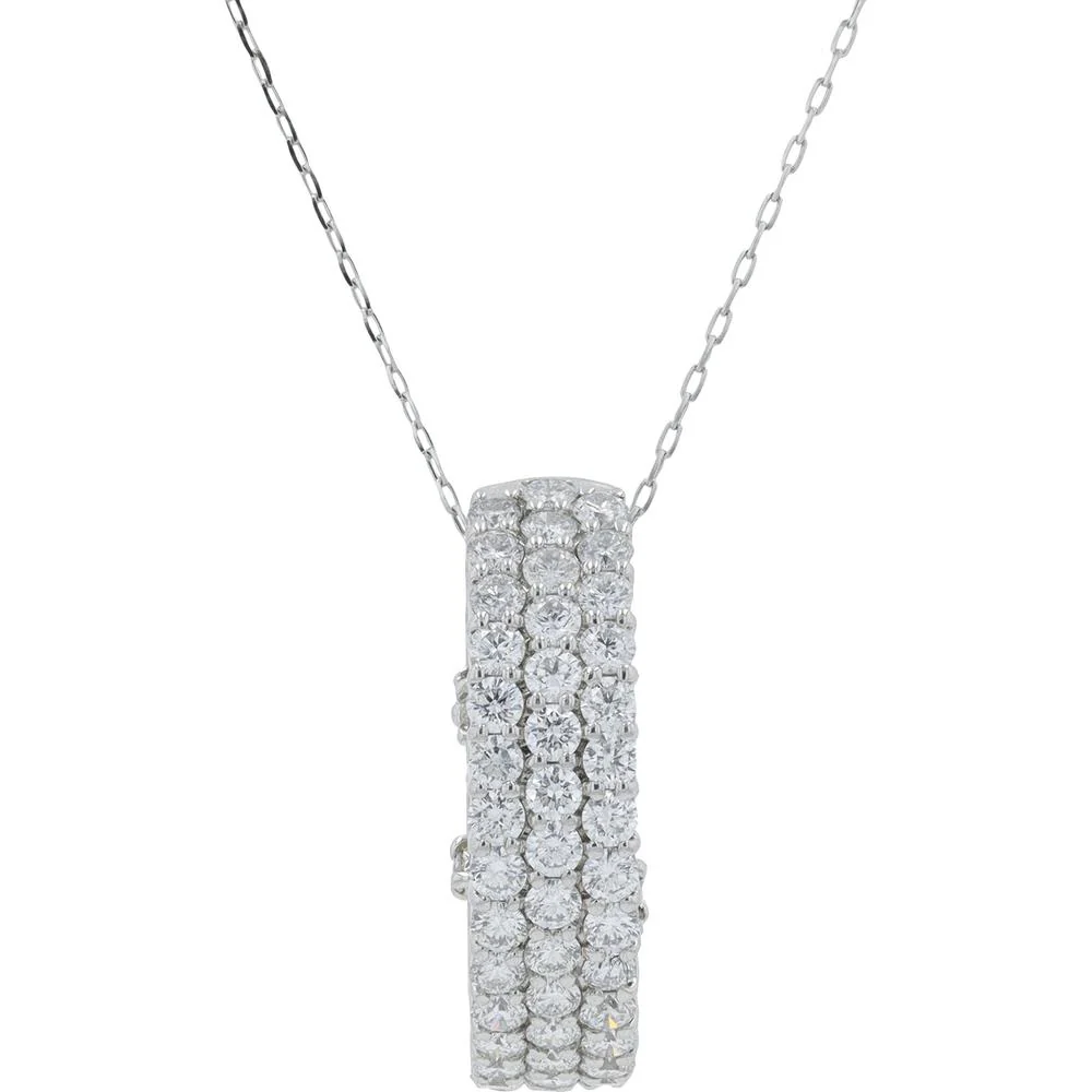Platinum 1.056 Carat Total Weight Diamond Pendant Necklace - Prong Set Round Diamonds
